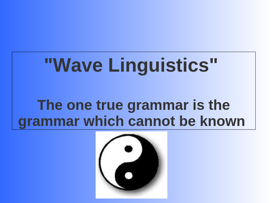 2003 - Wave Linguistics